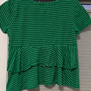 Ruffle back cotton T-shirt